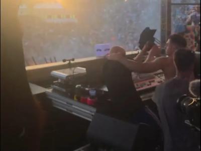 Paul Kalkbrenner während Set angegriffen